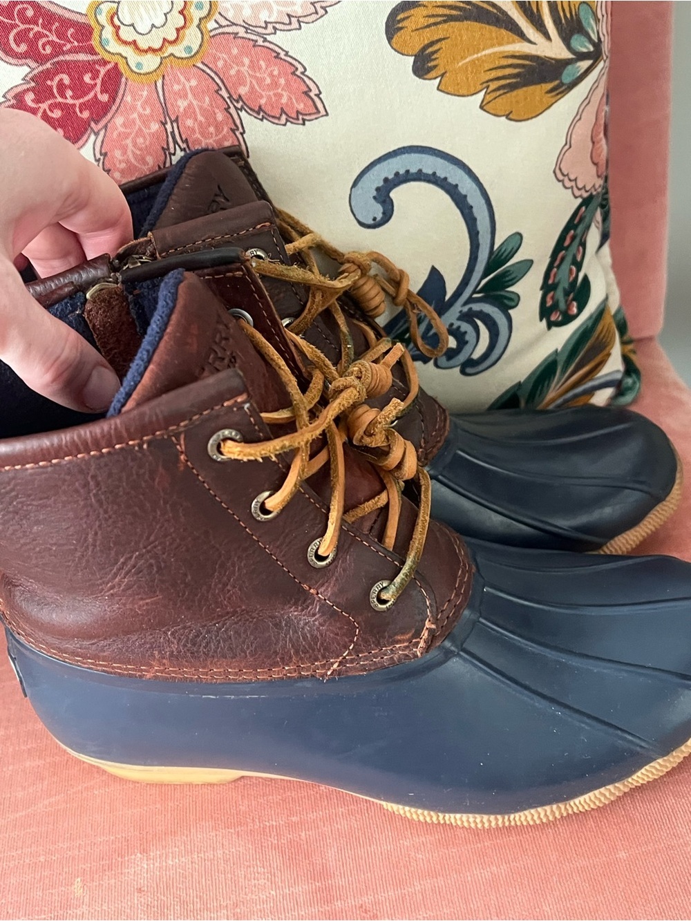 Sperry Brown Leather and Navy Duck Boot - Picture 12 of 12